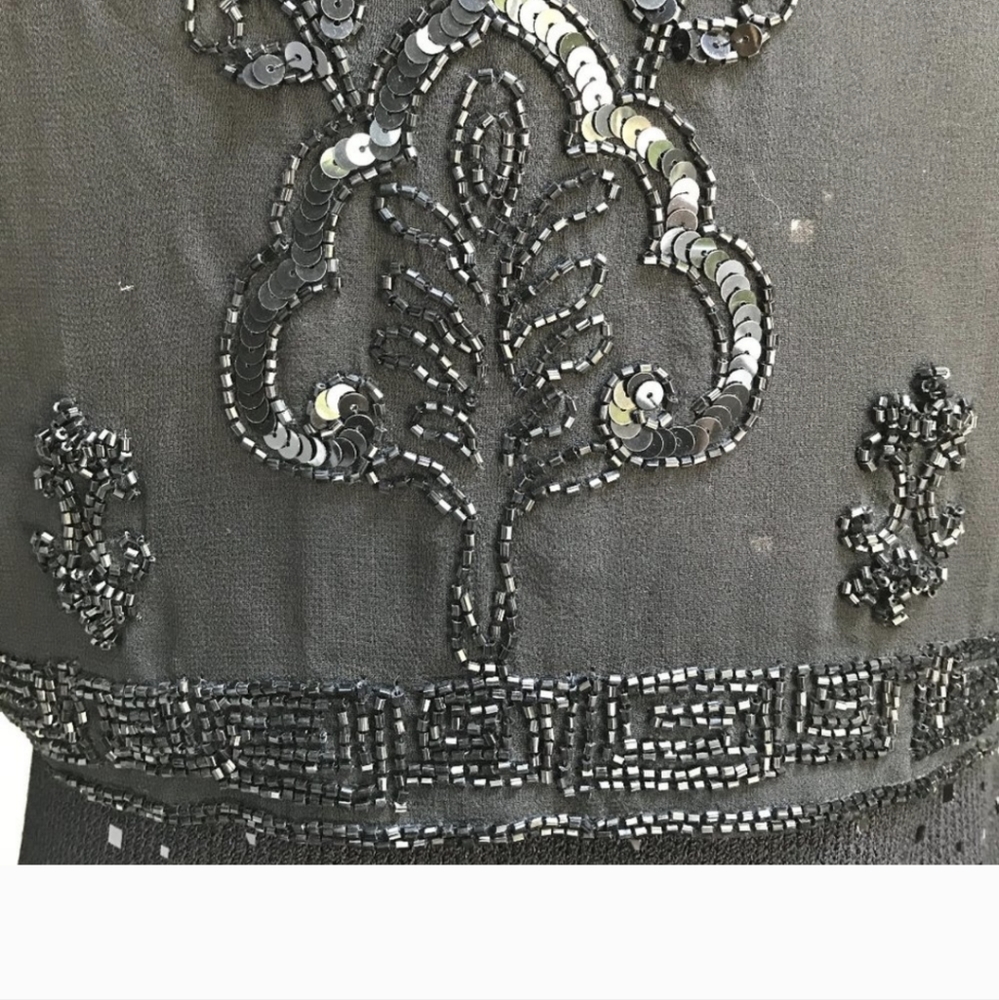 A. J. Bari Vintage Silk Sheer Sequin Bolero Jacket